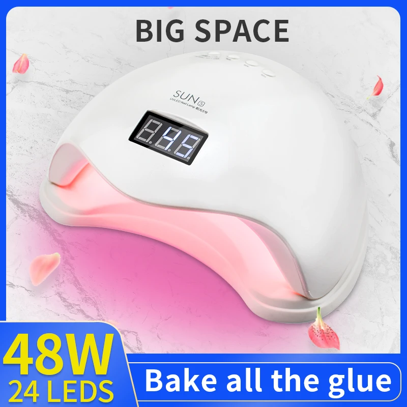 

SUN5 UV LED Nail Lamp 48W RED Light White Light for Drying Kinds of Gel Builder Powder LED Nail Dryer Curing Feet 48w