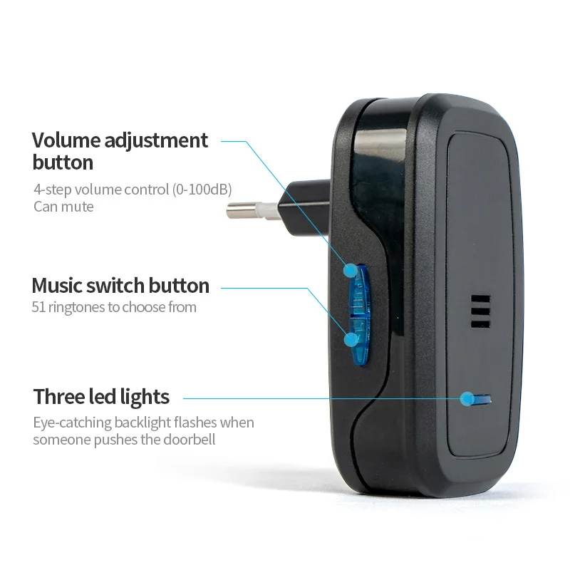 Беспроводной дверной звонок ZOGIN умный водонепроницаемый беспроводное кольцо для