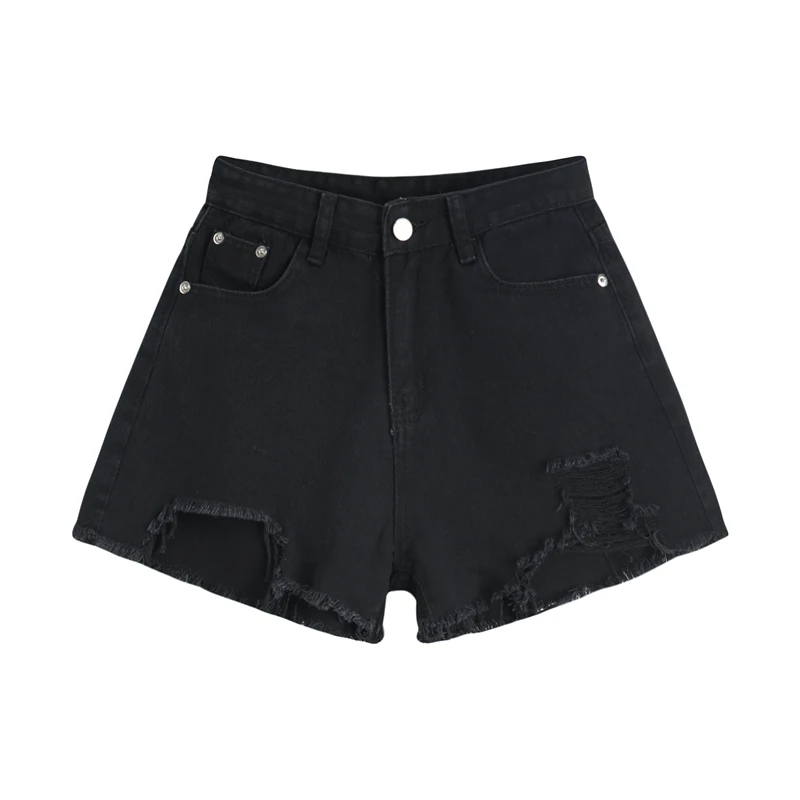 Новинка лета 2021 модные рваные джинсовые шорты женские популярные широкие брюки с