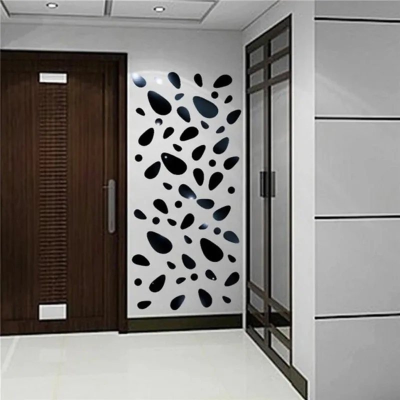 Экологичная Съемная Зеркальная Наклейка фон из булыжника твердая Настенная s