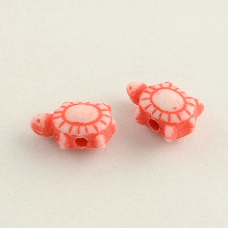 

100Pcs 10x6x4.5mm Craft Style Colorful Tortoise Acrylic Beads for DIY Craft Findings, Hole: 1.5mm
