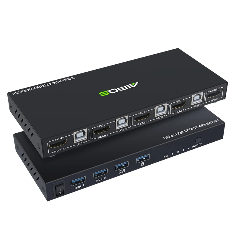 Новинка 4 порта HDMI совместимый KVM коммутатор в 1 выход USB переключатель сплиттер