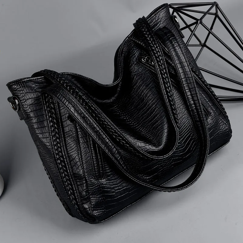 

Новинка Зима 2022 женская сумка на одно плечо с крокодиловым узором модная сумка большой вместимости сумка-мессенджер женская большая сумка ...