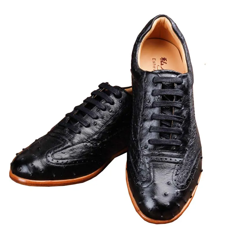 

ourui new arrival new male Ostrich leather Casual men shoes Genuine Ostrich leather men shoes