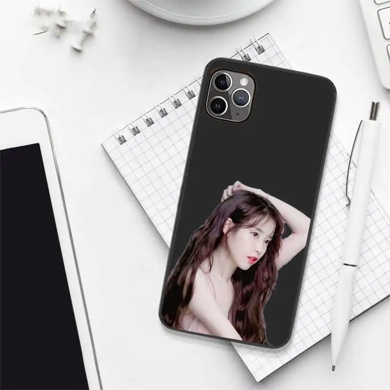 

IU famous Korean singer Phone Case Candy Color for iPhone 6 7 8 11 12 s mini pro X XS XR MAX Plus protective custom shell