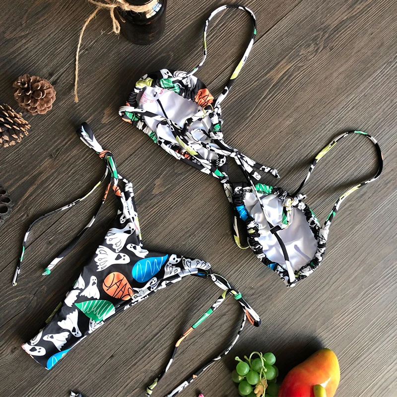 Соблазнительное бикини с принтом 2020 популярный купальник женский на бретелях