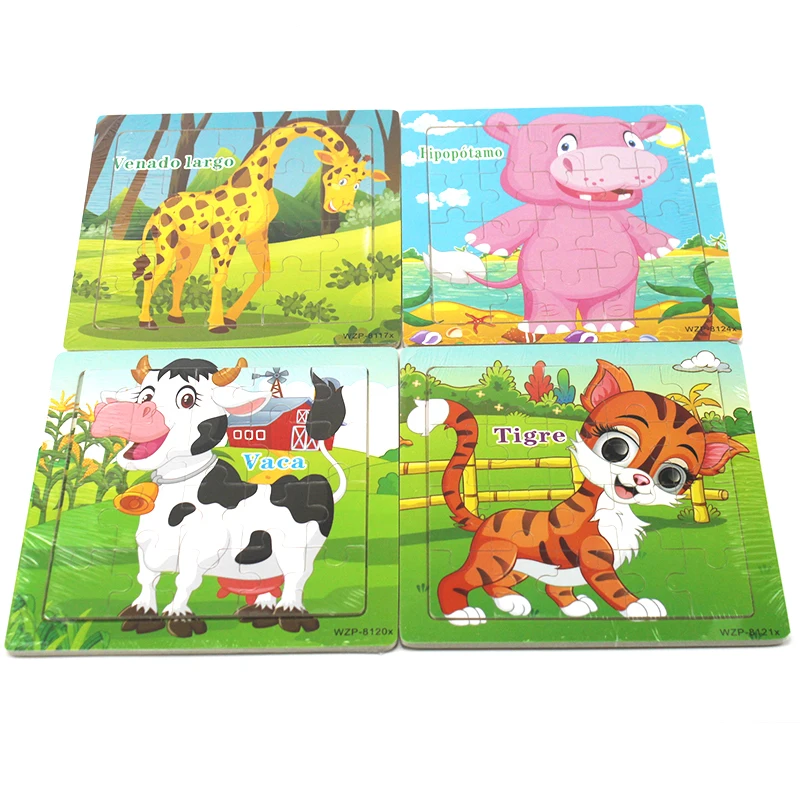 20 ломтиков маленький кусочек обучающий испанский жираф пазлы игрушки детские