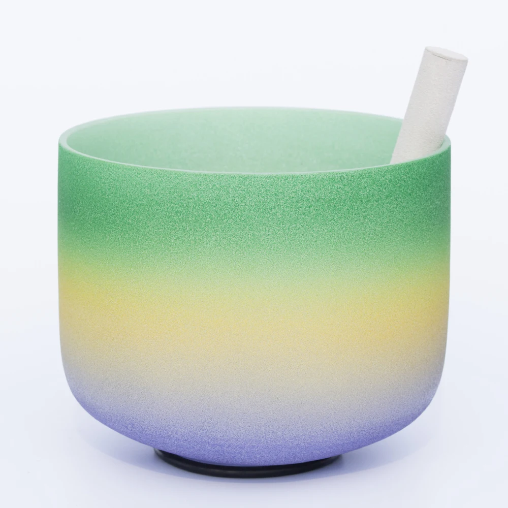 Чакра с радужным сердцем чакра для медитации Кварцевая Хрустальная Поющая чаша 10