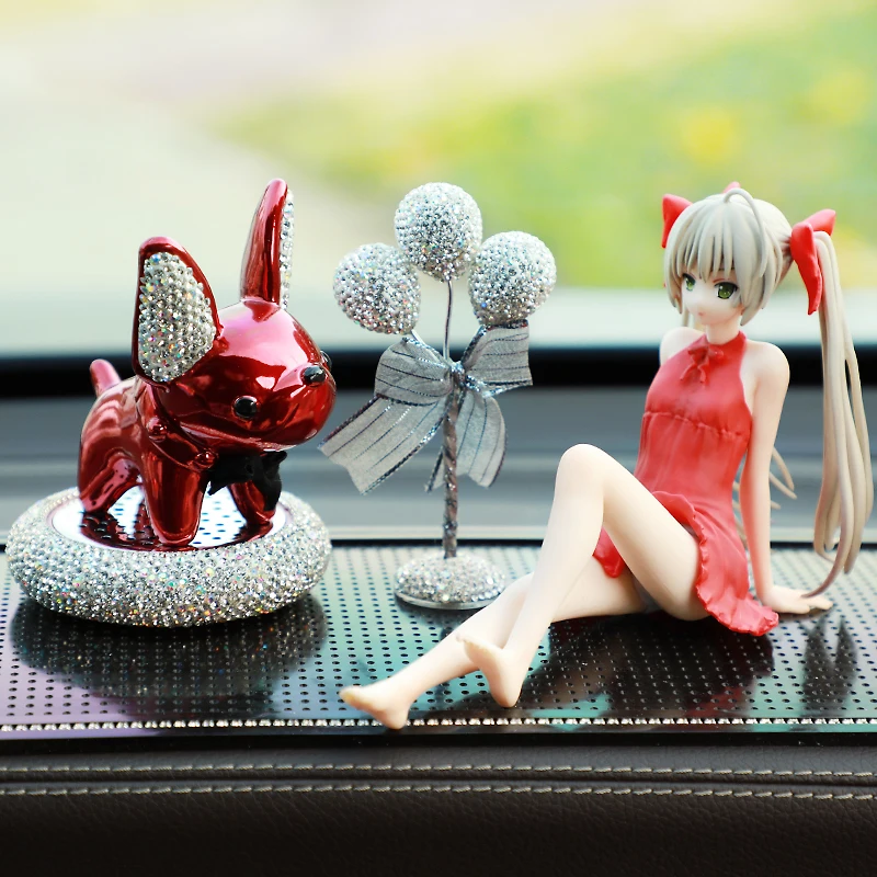 

Creative Dome Girl Car Interior Decoration Products Cute Collectible Anime Hand-run Character Model Doll Home Desktop Decoration