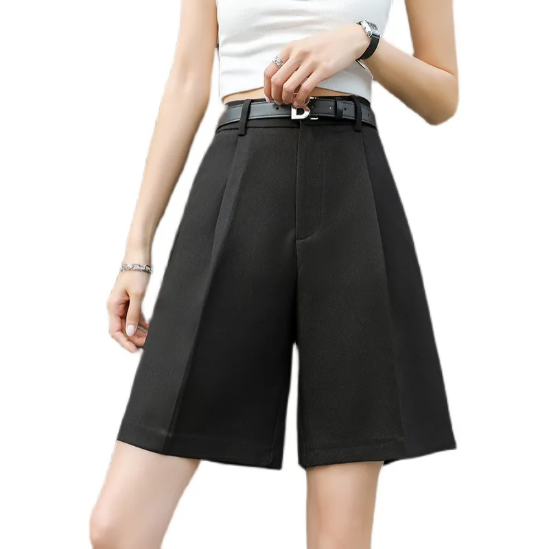 

Summer New High Waist Loose Five-Point Suit Pants Women's Baimu Casual Large Shorts Straight Short Pants Fashion