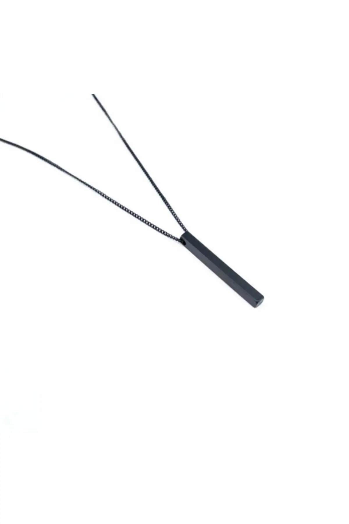 

Unisex Gray Silver Steel Bar Rod Necklace
