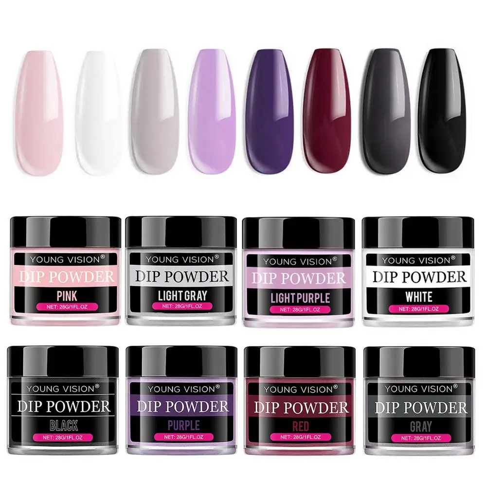 

Dip Powder KitElegant 8-color Nail Starter Set For Gifts 8-color Set No-baking Nail Art Powder Net