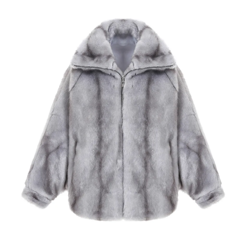 Пальто женское модное однотонное с рукавами летучая мышь верхняя одежда из