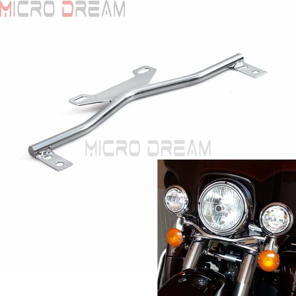 

Chrome Universal Motorcycle Light Bracket Bar Driving Spot Fog Passing Turn Signal Lights for Harley Honda Yamaha Suzuki M109R