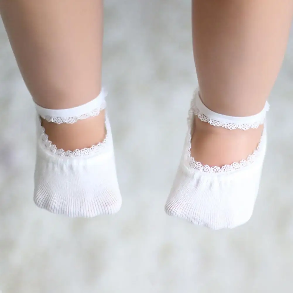 

Soft 1 Pair Stylish Baby Girl Lace Crew Socks Elastic Infant Socks Comfortable for Travel