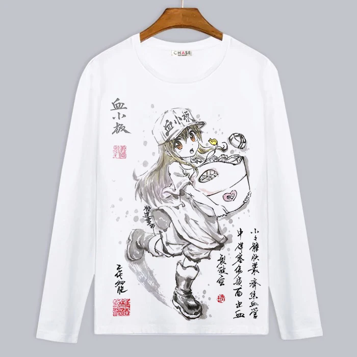 Футболка с длинным рукавом для мужчин и женщин топ мультяшным рисунком