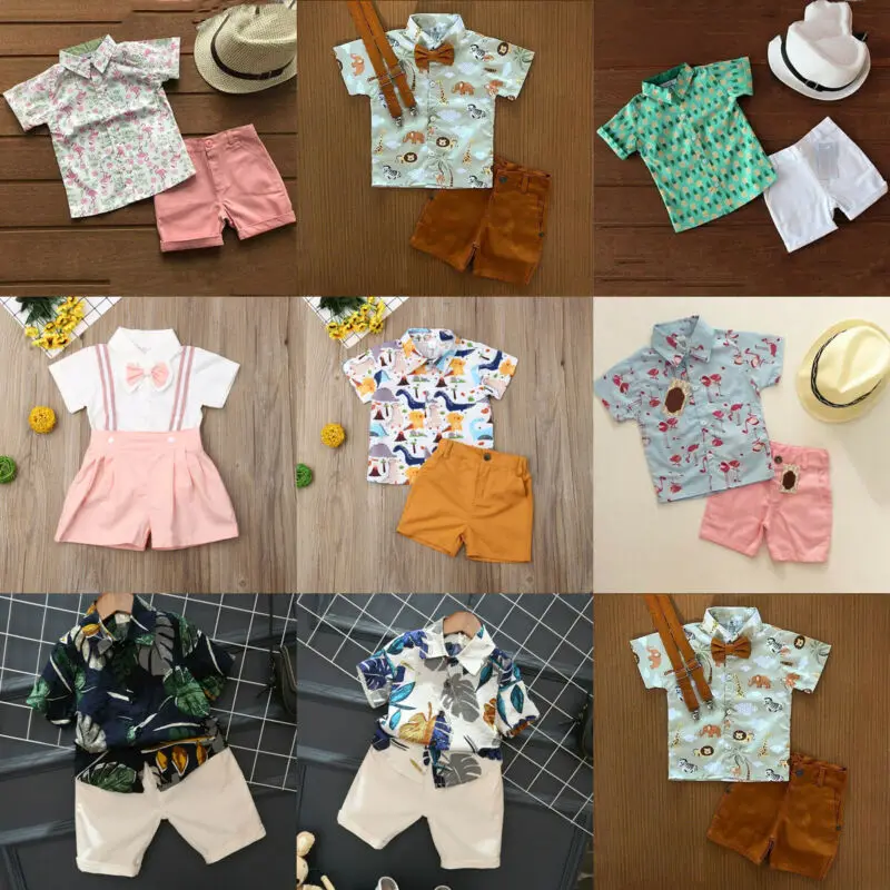 Детская одежда для новорожденных футболка маленьких мальчиков топы + короткие