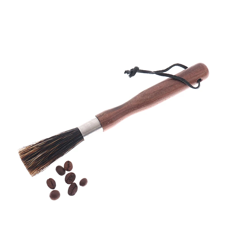 1 шт. Кофе шлифовальная машина Чистящая Щетка с длинной ручкой черного ореха