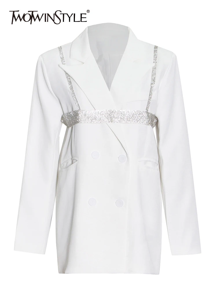 

Женская блузка с отложным воротником TWOTWINSTYLE, разноцветная Свободная блузка с длинными рукавами и высокой талией