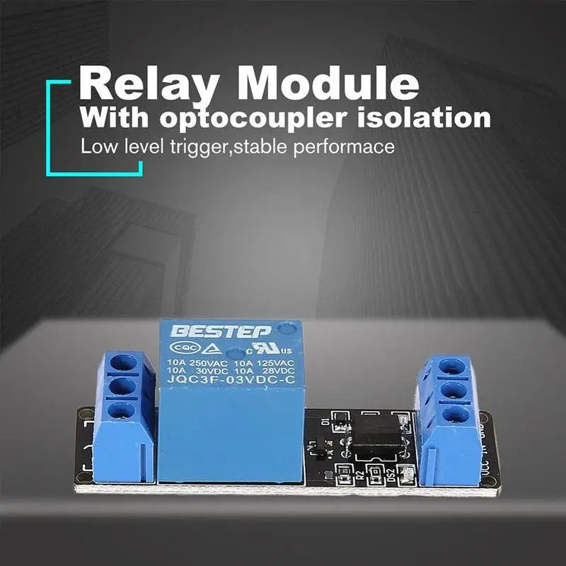 

3.3V 1 Channel Relay Low Level Trigger Relay Module Board Interface Optocoupler Module Isolation with Shield F5U6
