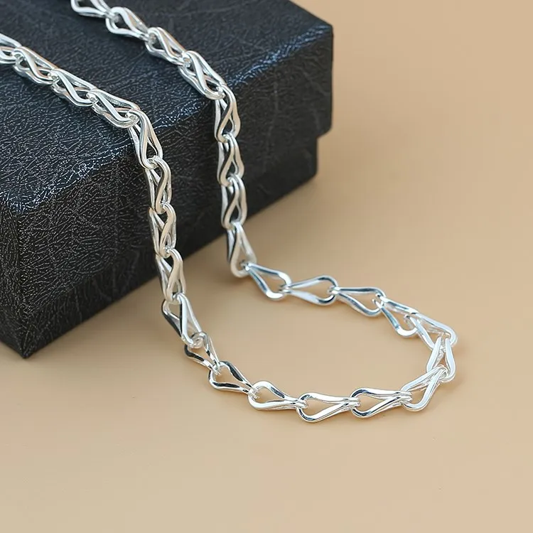 

5mm Thick S925 Sterling Silver Necklace Hip-hop Necklace Simple Melon Seed Chain Accessories