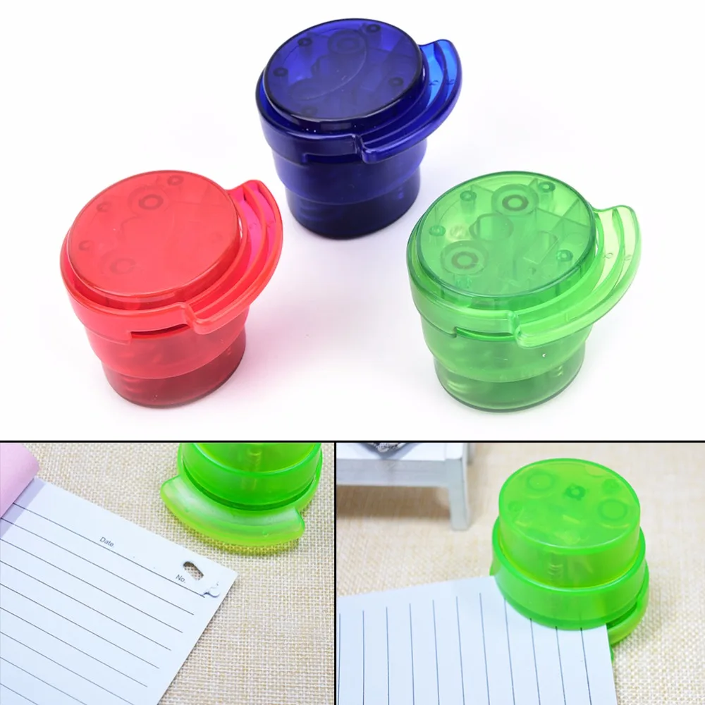 

NewPractical Staple Free Stapler Paper Binding Binder Stapless Stationery Office Student Mini School Home Paperclip Random Color