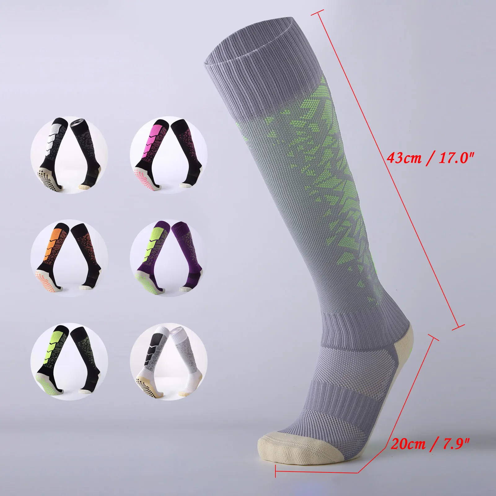 

Knee High Cycling Socks Compression Socks Anti-slip Towel Sole Football Socks Moisture-wicking Running Basketball Yoga