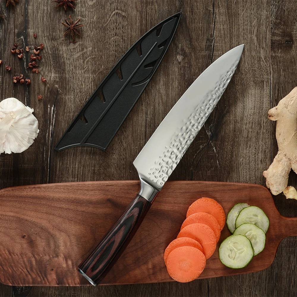Damask профессиональный нож шеф повара 8 дюймов мясо овощи кухонные ножи молоток
