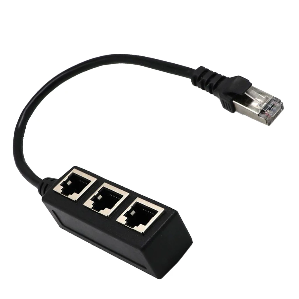 Разветвитель сетевого кабеля RJ45 от 1 до 3 портов Ethernet LAN канальный расширитель