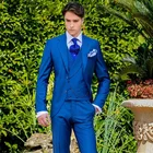 Новейший дизайн 2020 года, пальто и брюки, королевский синий итальянский мужской костюм, Классический Нежный мужской блейзер для смокинга, выпускного вечера, индивидуальная мужская куртка из 3 предметов