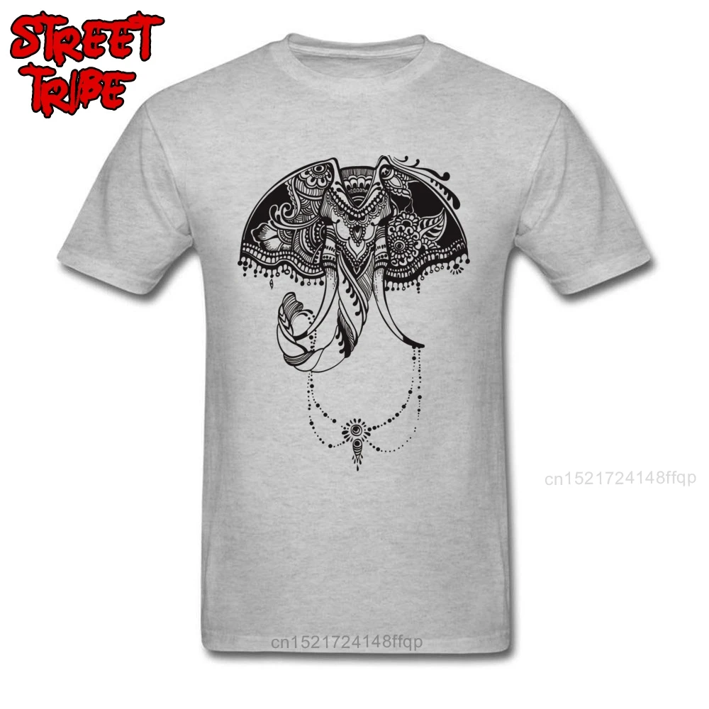 Шикарная серая футболка Мужская с принтом слона изящный художественный дизайн
