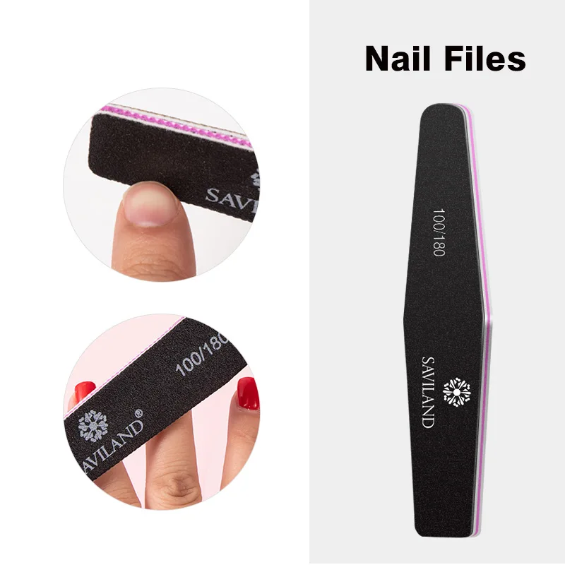 Nail File SAVILAND полоса пилочка для ногтей щетка Прочная полировка боковая Полировка Ногтей пилочка для кутикулы лак для ногтей DIY дизайн - Цвет: Nail File