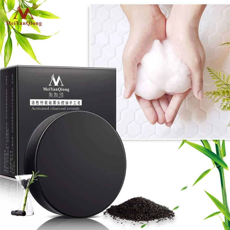

MeiYanQiong New Activated Carbon Handmade Soap Facial Moisturizing Remove Blackhead Cleans Care Oil Control Whitening Face care
