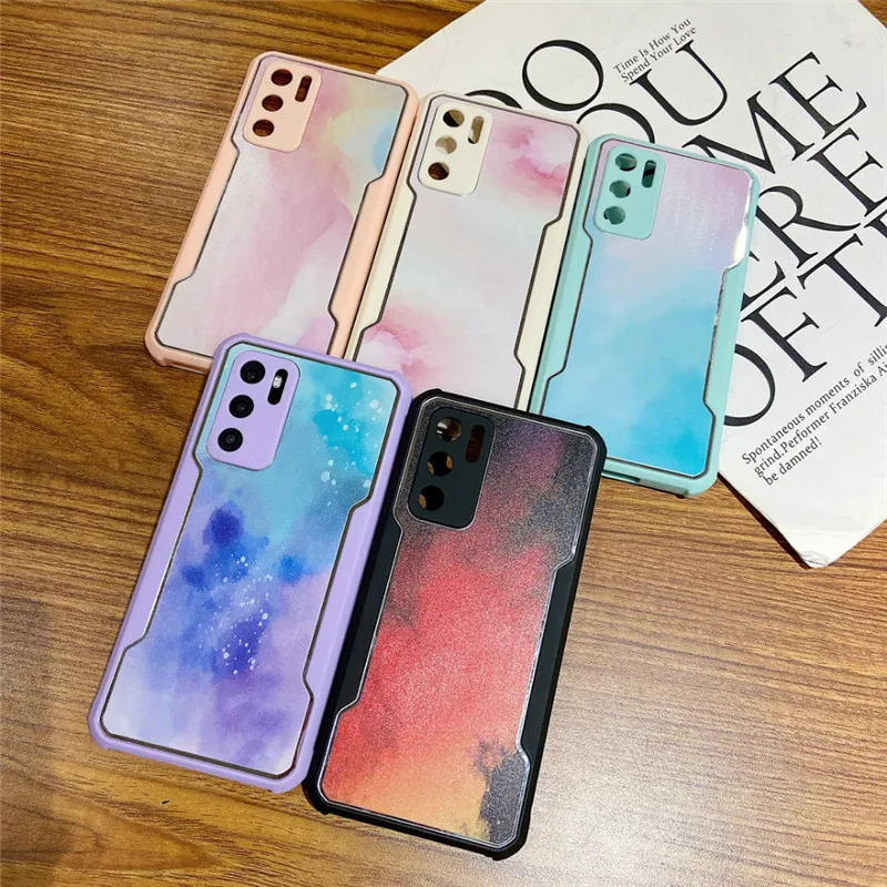 

Чехол для Huawei P40 Lite E Y7p P30 Pro P Smart Z Mate 40, чехлы для Honor 10 Lite 9S, акварельный брызговик, чернильный принт, приятный на ощупь чехол