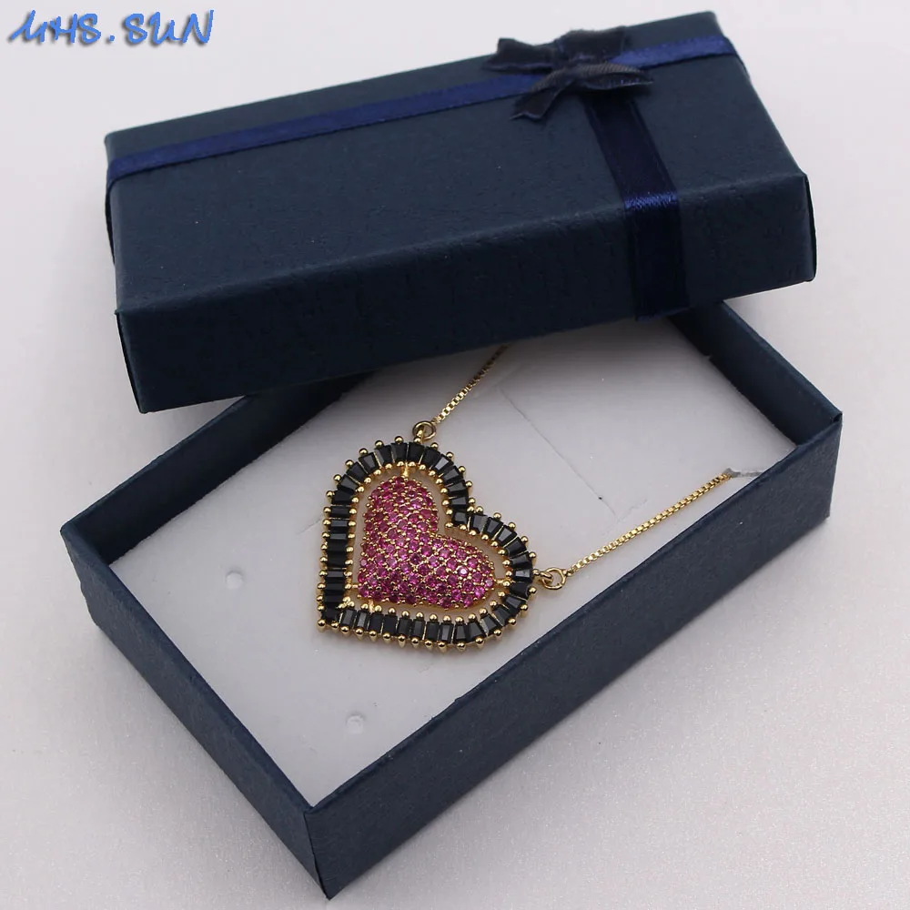 Женское колье с подвеской в виде сердца фианитом | Украшения и аксессуары