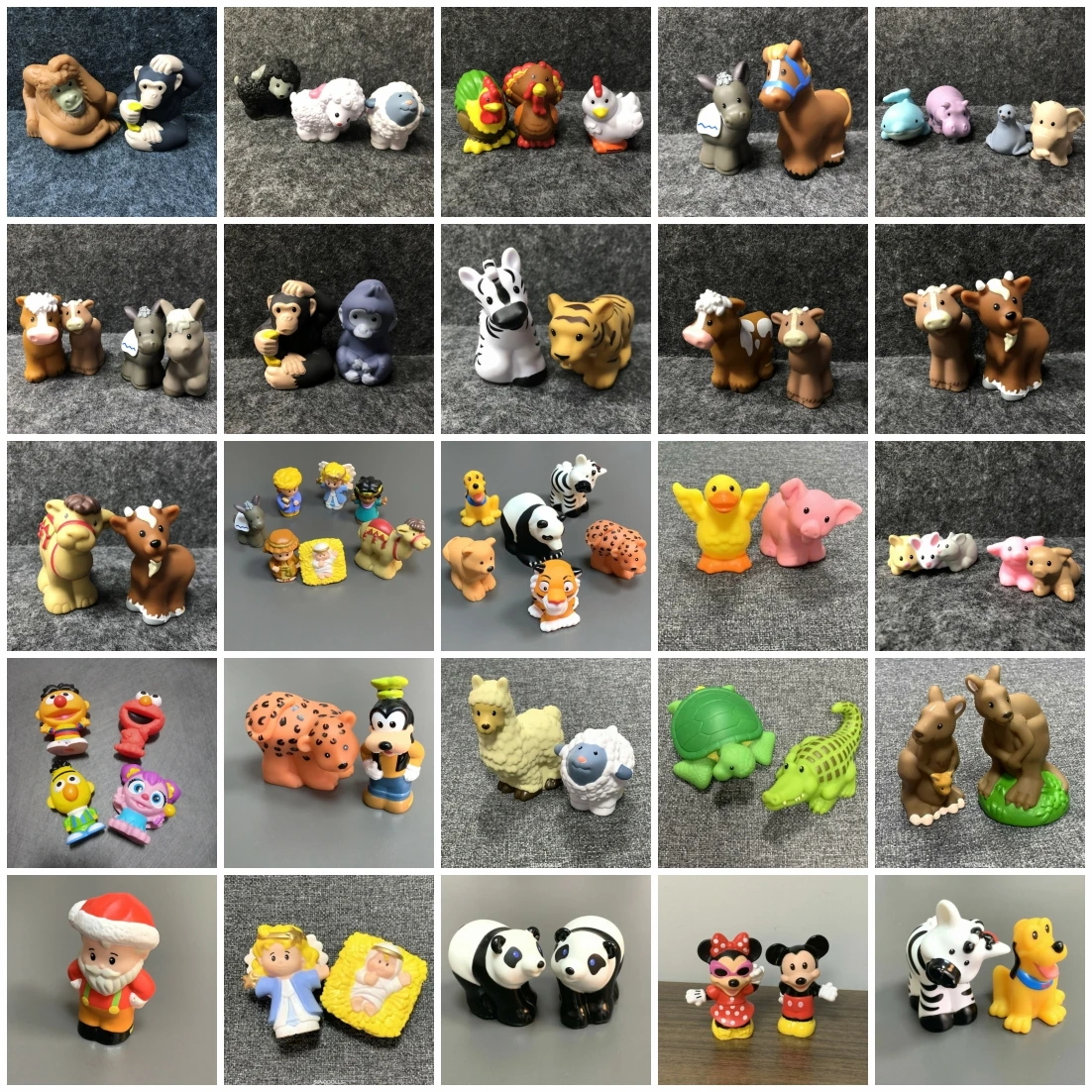 Лот стиля Фишера ферма зоопарк сарай животные и маленькие мини-люди Тигр собака