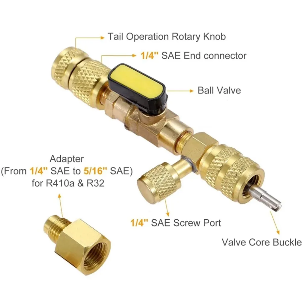 

With Dual Size Valve Core Remover Installer Yellow Copper Installer Valve Core
