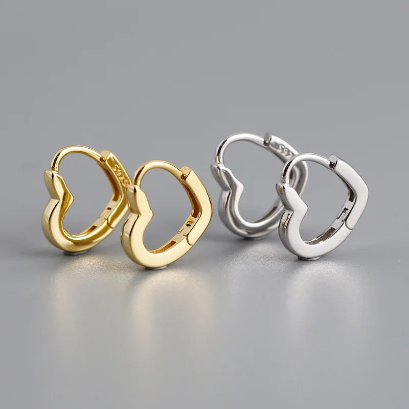 

KOJ 925 2021 Hot Sale Silver Hoop Earrings Simple Hip-Hop Steam Punk 925 Sterling Plata Ear Ring Goth Hardcore Fine Jewelry