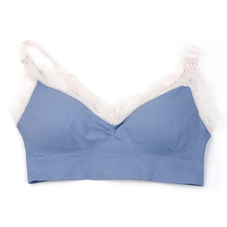 plus lace blue Auri Маффи средства ухода за кожей для будущих мам бюстгальтеры для кормящих беременные женщины нижнее белье бюстгальтер для занятия спортом, yoga нижнее белье бюстгальтер для беременных Большие размеры - Цвет: plus lace blue