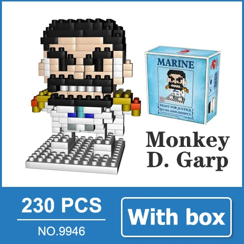 Garp with box One Piece Ван Пис фигурки из аниме Луффи Эйс Нами Зоро Чоппер Санджи Робин фигурки аниме игрушка мини конструктор подарок для детей парень - Цвет: Garp with box