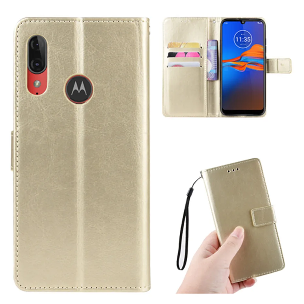 Для Motorola Moto E6 Plus чехол для E6S роскошный Флип PU кожаный шнурок бумажника Стенд E6Plus E