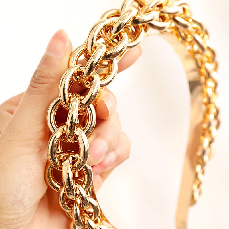 

Metal Chain Twist Braided Headband Women Girls Temperament Sweet Lady Hairband Gold Silver Hair Hoops Hair Accessories