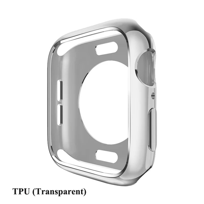 Transparent Металлические часы чехол для apple watch 38/40 мм 42 44 мм Защитная крышка бампера отделка Алюминий сплав Frame watch series 5/4/3/2/1 - Цвет: Transparent
