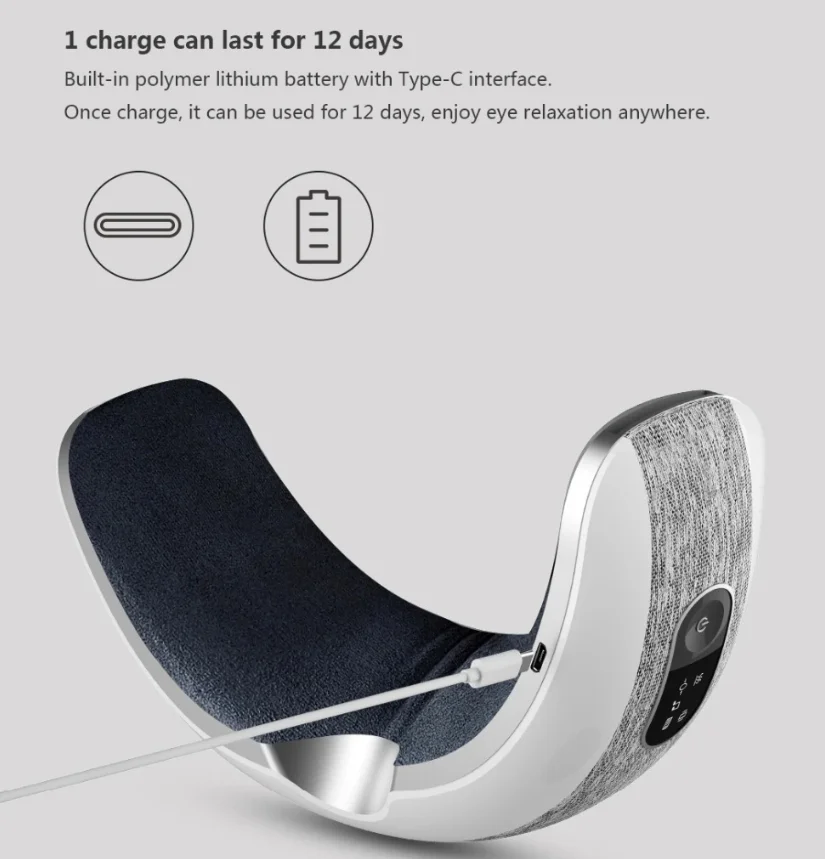 Интеллектуальный массажер для глаз Techlove музыкальный Bluetooth 40 градусов горячий Com