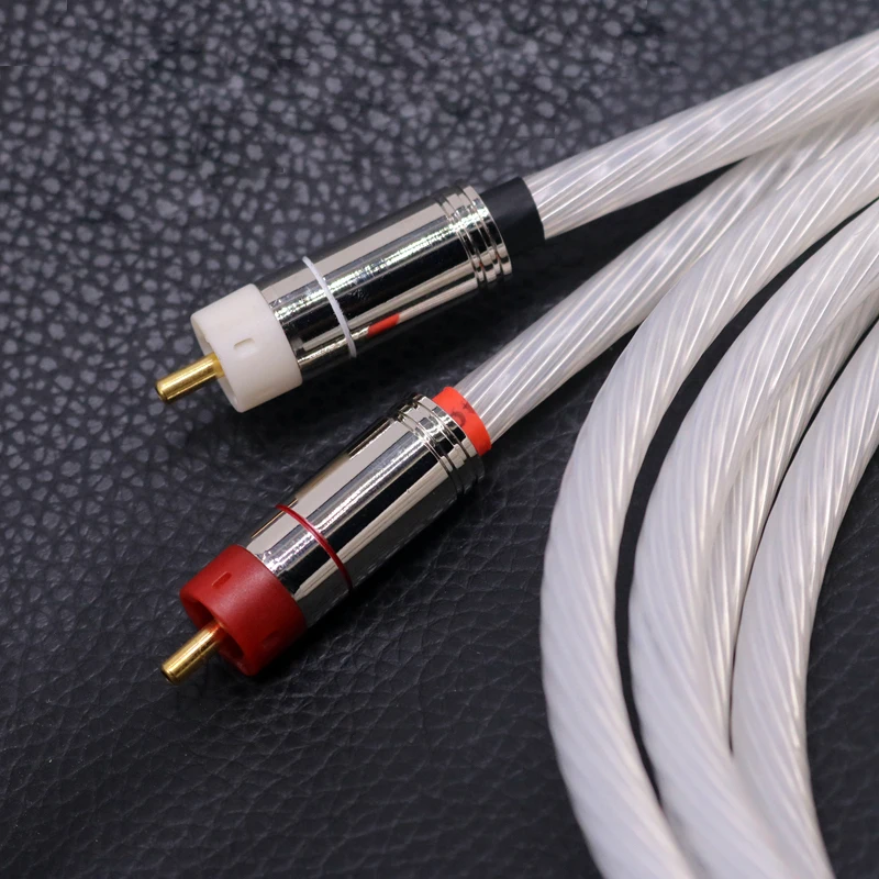 1 пара 5N посеребренный OCC RCA кабель аналоговый star line вилки соединительный