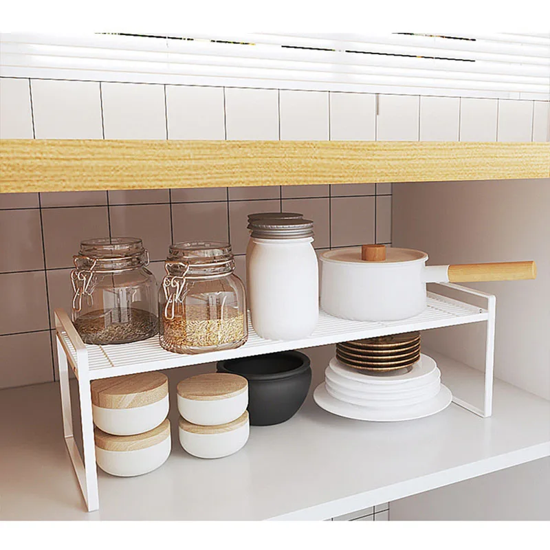 kitchen supplies layered storage rack double layer cabinet bowl and dish storage rack sink side plate drain rack countertop rack free global shipping