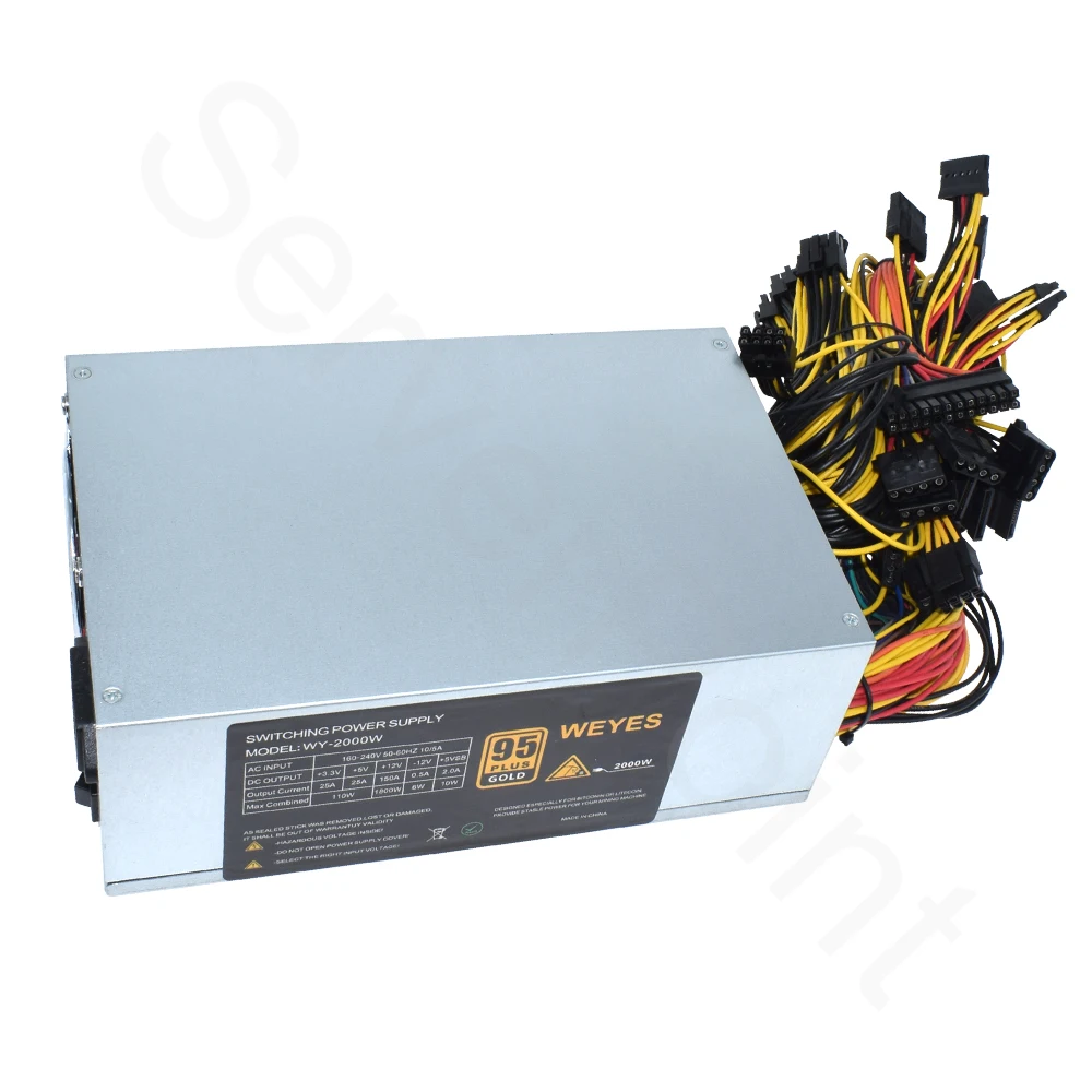 2000W блок питания ATX Питание 2000 Вт Antminer PSU для ПК Биткойн Майнер R9 380 390 RX 470/480 570 1060 A6 A7