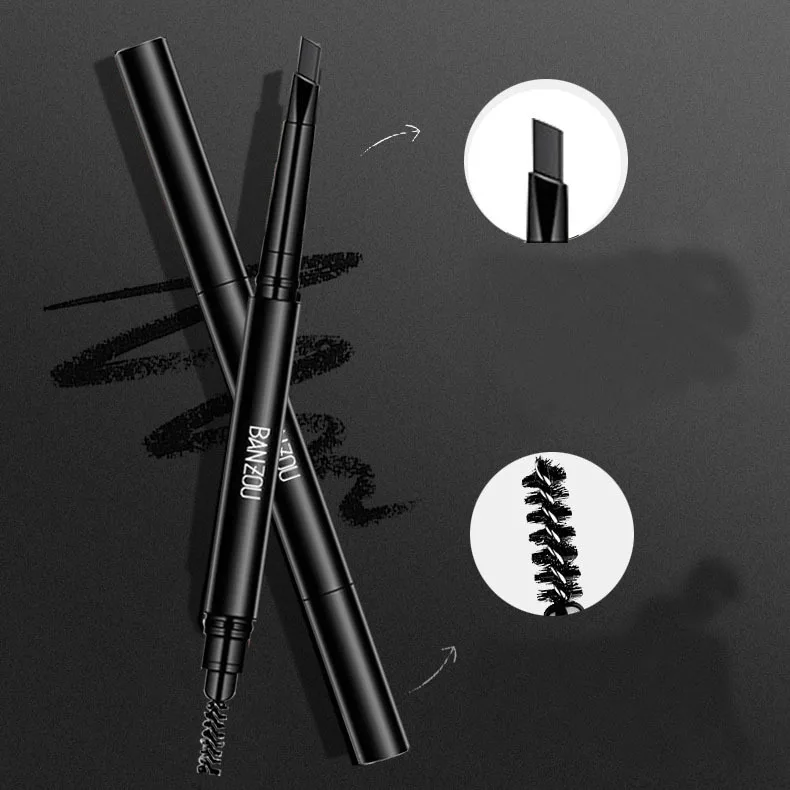 Водонепроницаемый стерео карандаш для бровей с двойной головкой устойчивый к