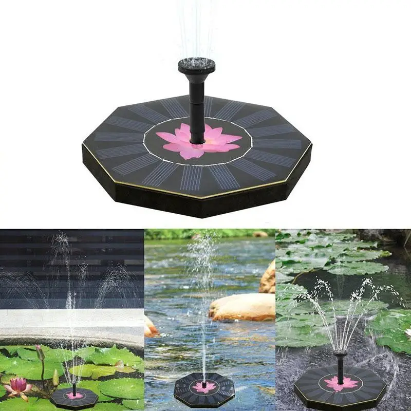 

200L/H Solar Fountain Octagonal Garden Fountain Garden Pool Pond Water Pump Solar Panel Water Fountain for Outdoor Decoration