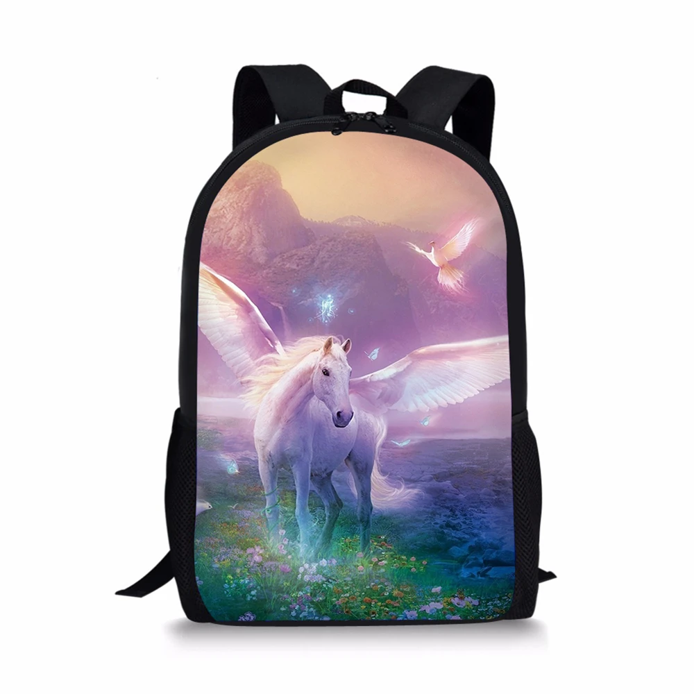 Children's Backpack Fantasy Unicorn Horses Pattern Toddler School Book Bag Cartoon Fashion Women's Travel Backpack
